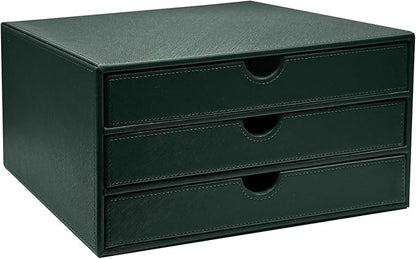 UnionBasic Document Organizer, 3-Drawer File Cabinet Document Storage Box, Office Desktop Filing Organizer, Dark Green