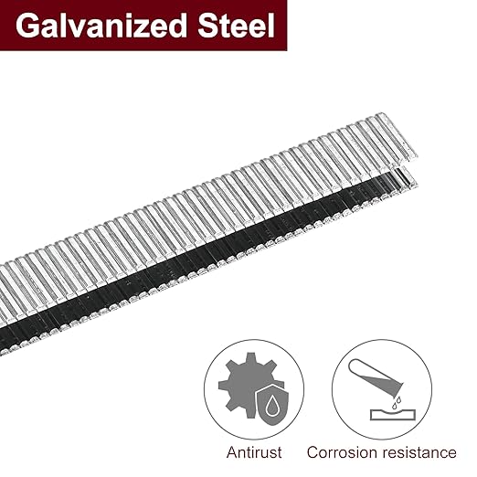 uxcell 18 Gauge Narrow Crown Staples 1/4" x3/8", 10000Pcs Galvanized Steel for Pneumatic, Electric Stapler, White