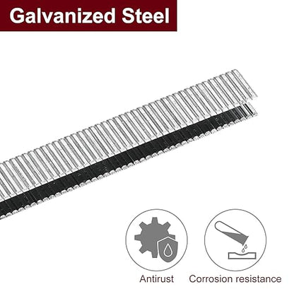 uxcell 18 Gauge Narrow Crown Staples 1/4" x3/8", 10000Pcs Galvanized Steel for Pneumatic, Electric Stapler, White