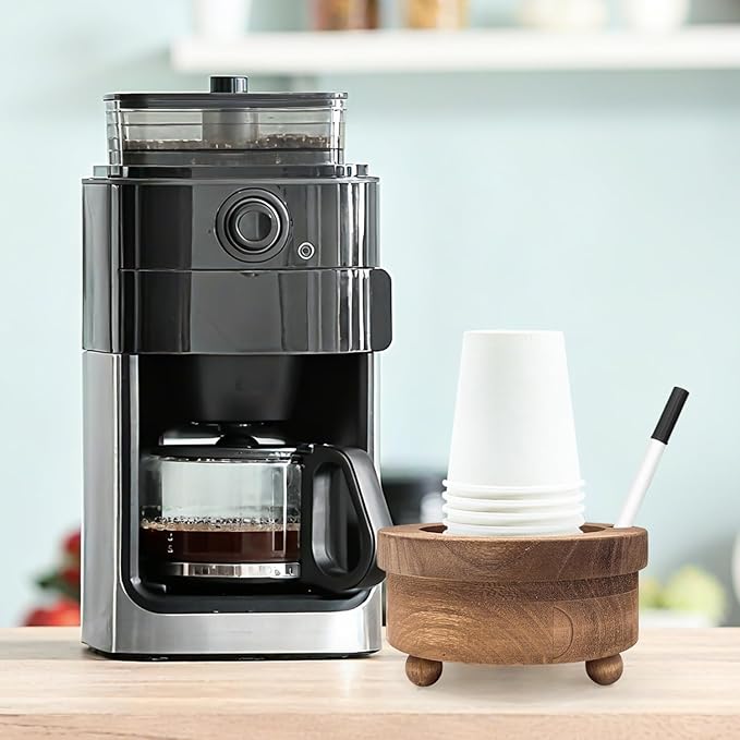 GEMLORD Wooden Cup Holder with Marker Slot, Disposable Cup Holder, Paper Cup Dispenser for Party Decoration Bathroom Kitchen Showers, Weddings & Events