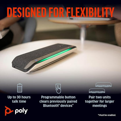 Poly Sync 40+ Smart Speakerphone (Plantronics) - Flexible Workspaces - Connect to PC/Mac via BT700 Adapter and Smartphones via Bluetooth - Certified for Microsoft Teams – Amazon Exclusive