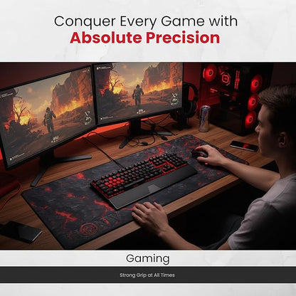 Gaming Mouse Pad XL Desk Mat 35.4x15.7 Inches – Large Mouse Mat with Non-Slip Rubber Base, Smooth Surface for Work & Play, Extended Desk Pad for Office or Gaming Setup