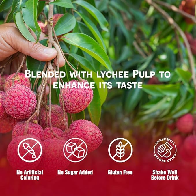 VINUT 100% Natural Lychee Juice Drink with Pulp, Real Lychee Juice, Gluten Free, GMO-Free, 16.57 fl oz, Pack of 12