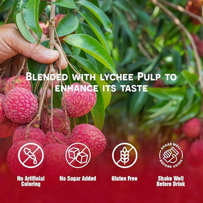 VINUT 100% Natural Lychee Juice Drink with Pulp, Real Lychee Juice, Gluten Free, GMO-Free, 16.57 fl oz, Pack of 12