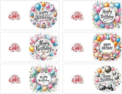 6PCS Diamond Art Painting Greeting Cards,Happy Birthday Cards with Envelopes,DIY Card Making Kits Thank You Card Arts Crafts for Birthday