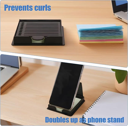 Sticky Note Stencil and Holder, Stick List Organizer, Post It Dispenser for Room and Office Desk Organizer, with Five Different Stencil