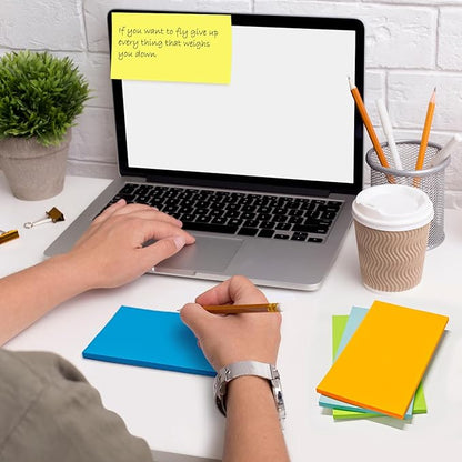 24 Pack 1200 Sheets Sticky Notes 3x5 Bright Color Self-Stick Notes Pads 50 Sheets/Pad, 8 Colors
