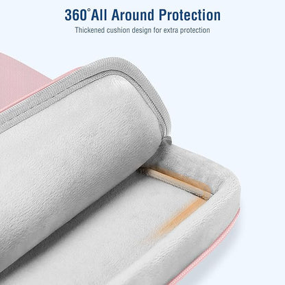MOSISO 360 Protective Laptop Sleeve Compatible with MacBook Pro 16 inch 2024-2019 M4 M3 M2 M1/Air 15 M3 M2/Pro Retina 15, 15-15.6 inch Notebook Computer, Matching Color Sleeve Bag with Belt, Pink