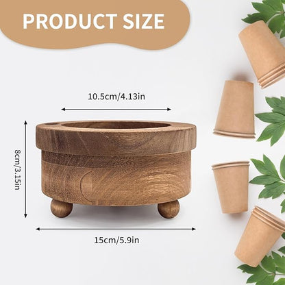 GEMLORD Wooden Cup Holder with Marker Slot, Disposable Cup Holder, Paper Cup Dispenser for Party Decoration Bathroom Kitchen Showers, Weddings & Events