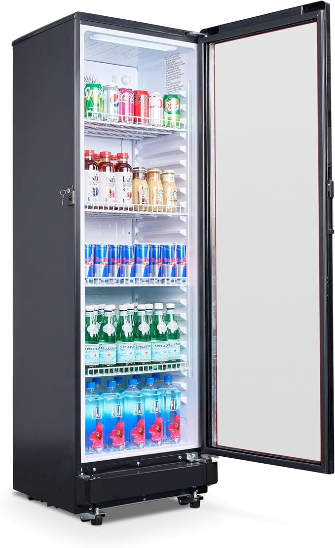PremiumLevella Glass Door Display Refrigerator 8.5 cu ft Commercial Beverage Cooler Merchandiser