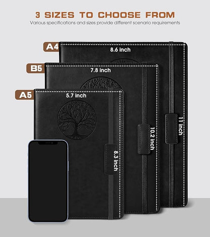 Lined Journal Notebook for Women Men,256 Pages B5 Large Hardcover Leather Journals for Writing,Travel,Business,Work,School,College Ruled Notebooks for Note Taking,Diary Notepad 7.8"×10.2"