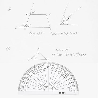 EBOOT 50 Pcs Math Protractors Plastic Protractor 180 Degrees, 4 Inches(Clear)