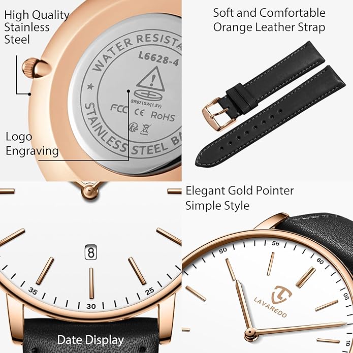BEN NEVIS Watch, Mens Watch, Minimalist Fashion Simple Wrist Watch Analog Date with Leather Strap