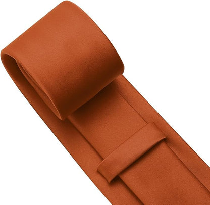 KOOELLE Men's Ties Solid Pure Color Plain Neckties Formal Black Ties For Men