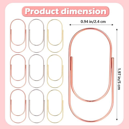 30 PCS 3 Color Large Paperclips Gold Jumbo Paper Clips Huge Paper Clips Smooth Non Skid Multicolored Mega Giant Colored for Office School Document Organizing Big Finish Steel Wire Vinyl Coated
