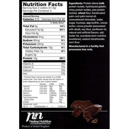 Proti-Thin High Protein Chocolate Wafer Squares, 15g Protein, Low Calorie, Low Sugar, Aspartame Free, Diet Wafer Bars, Healthy Snack, 2 Wafers per Serving, 5 Count Box (3 Boxes - Save 5%)