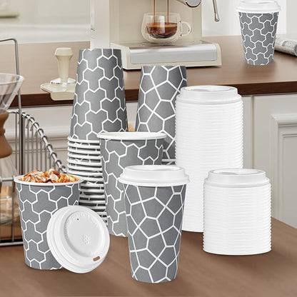 240 Pack Coffee Cup Lids, Disposable Coffee Lid, Leak Proof Plastic Lids for 10, 12, 16, 20, 24 oz Paper Cups, Hot Cup Lid 3.54 Inches/90 mm Diameter
