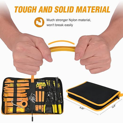 GOOACC 330Pcs Trim Removal Tool, Auto Push Pin Bumper Retainer Clip Set Fastener Terminal Remover Tool Adhesive Cable Clips Kit Car Panel Radio Removal Auto Clip Pliers, Yellow