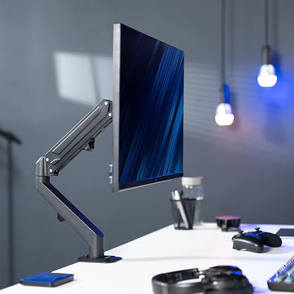 VIVO Heavy Duty Single Monitor Tension Arm for up to 27 inch Screens, Holds 14.3 lbs, Premium Desk Mount Stand, Black, STAND-V101O
