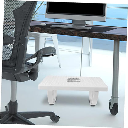 Non-Slip Office Foot Rest Stool Under Desk Raised Footrest for Fatigue Relief Multi-Functional Home Footstool for Seating -Bearing Foot Cushion in White