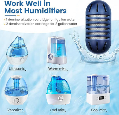 isinlive Demineralization Cartridge for HoMedics Ultrasonic Humidifiers: 20-Pack Demineralization Cartridges Filter Replacement, Filters Mineral Deposits, Prevents Hard Water Build-Up, Purifies Water