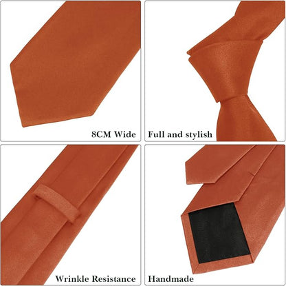 Men's Ties Solid Pure Color 3.15" (8CM) Necktie Plain Formal Business Wedding Black Ties For Men