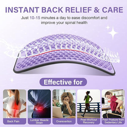 Adjustable Lumbar Support Board | Extra-Wide Back Stretcher for Lower Back Pain Relief | Back Cracker Board for Spinal Decompression | Back Cracking Device