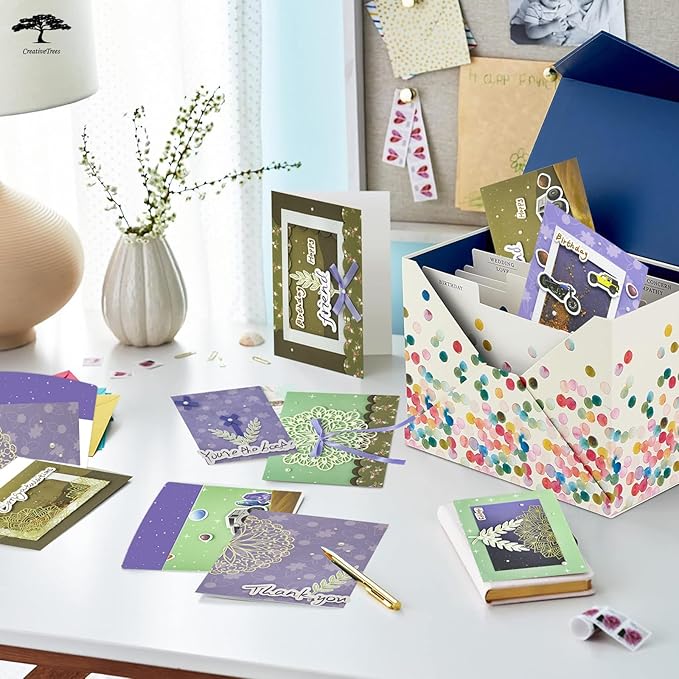 DIY Card Making Kit for Adults Car 9 Sets-Themed Handmade Greeting & Thank You Cards with Envelopes for Birthdays, Weddings, Teachers, Parents, and Gift Giving