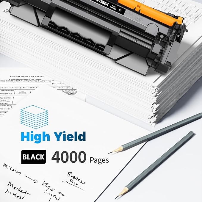 138X (with Chip) High Yield Compatible Toner Cartridges Replacement for HP 138X W1380X 138A W1380A for Pro 3001dw 3001dn MFP 3101fdw 3101fdn Printer (Black, 2-Pack)
