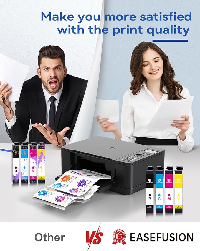 Latest Chip Remanufactured Ink Cartridges Replacement for Epson 822XL 822 XL Ink Cartridges Combo Pack Works with Workforce Pro WF-3820, WF-3823, WF-4820, WF-4830, WF-4833, WF-4834 Printers (4-Pack)