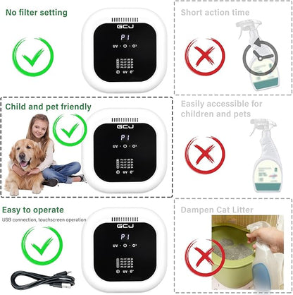 GCJ Mutil function Air Purifier for Pets,Pet air purifier purify Odor with Negative Ions and Ozone Quiet ,323ft²,Compact Small Portable Ionizer for Classroom,Toilet, Closet, Room,Office