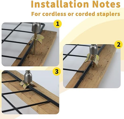 Fence Nails - Steel Wire Fencing Staple for Softwoods, Reuse Fence Staple Fasteners Nails with Wire Fixer, for Wire Mesh and Woven Fencing, Patent Pending
