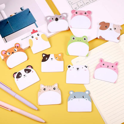 Cute Sticky Notes - 12 Animal Designs, 360 Sheets for Party Bags & Favors