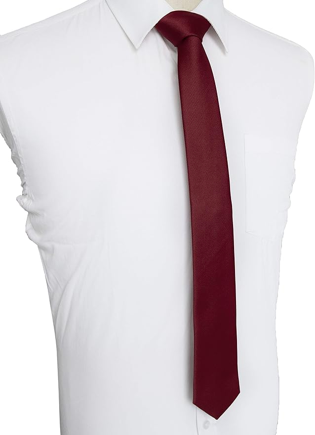 JEMYGINS 2.4" Solid Color Skinny Tie Slim Necktie for Men