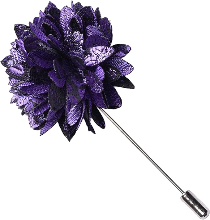 GUSLESON 3.15"（8cm） Mens Floral Tie and Lapel Pin Necktie Hankerchief Cufflinks Set for Men