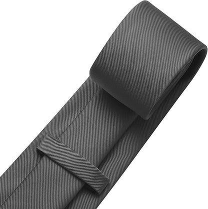 DecTwig Men's Ties Solid Color Formal Neckties 3.15" (8CM) Black Ties For Men