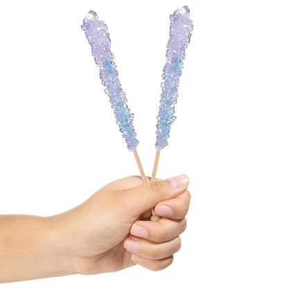 Candy Envy - Iridescent Lavender Rock Candy Sugar Sticks - Tutti Frutti Flavored - 24 Individually Wrapped Party Favors