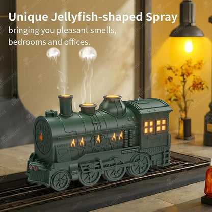 Diffuserlove Essential Oil Diffuser 300ML Train Cool Mist Humidifier Quiet Aromatherapy Diffuser with Night Light for Bedroom Desk