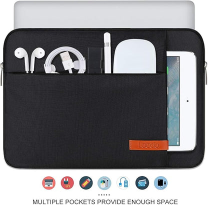 Lacdo Laptop Sleeve Case for 15 inch New MacBook Air M4 A3241 2025, M3 A3114, M2 A2941 2024-2023, 15 inch MacBook Pro A1990 A1707, Dell XPS 15 Plus Computer Case Bag with Accessory Pocket, Black