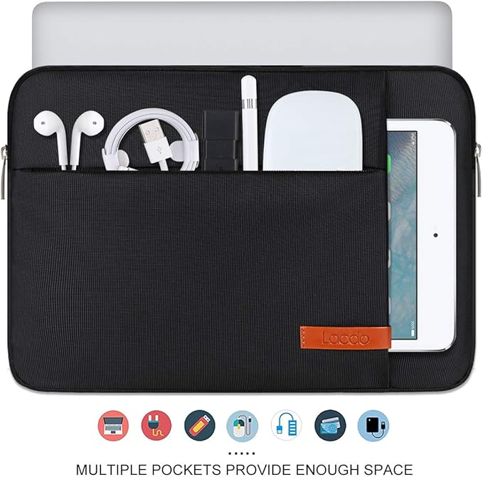 Lacdo Laptop Sleeve Case for 14 inch New MacBook Pro M5/M4/M3/M2/M1 Chips Pro Max A3434 A3112 A3401 A3185 A2918 A2992 2025-2021, 13.8" 13.5" Microsoft Surface Laptop 7th 6 5 4 3 Computer Bag, Black