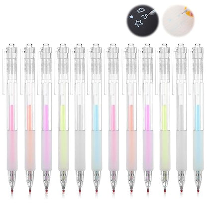 12Pcs Quick Dry Glue Pen Ballpoint Roller Glue Pen, Apply Glues Like Writing Easy Precise Control Fine Tip Tacky Pens Classroom Supplies for Crafting Scrapbook Card Making Foil Calligraphy Artist