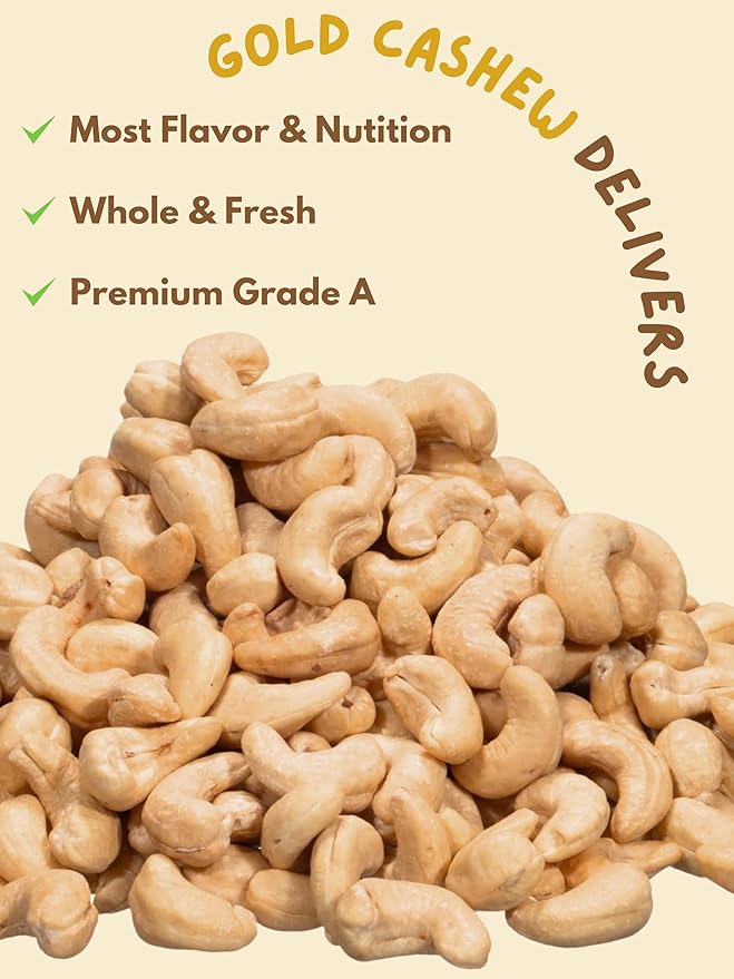 Gold Cashew Variety Pack – 10 Roasted Cashew Flavors (Coconut, Wasabi, Honey, Spicy, Salted, Unsalted, Coffee, Cheese, Chocolate, Testa) – 10 x 50g Bags – Vietnamese Snack Gift Box for Family, Non GMO