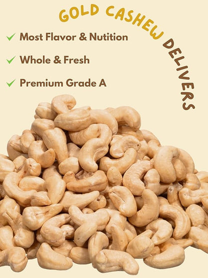 Gold Cashew Variety Pack – 10 Roasted Cashew Flavors (Coconut, Wasabi, Honey, Spicy, Salted, Unsalted, Coffee, Cheese, Chocolate, Testa) – 10 x 50g Bags – Vietnamese Snack Gift Box for Family, Non GMO