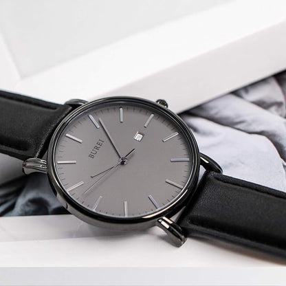 BUREI Men Wrist Watches Fashion Minimalist Analog Quartz Waterproof Watches for Men