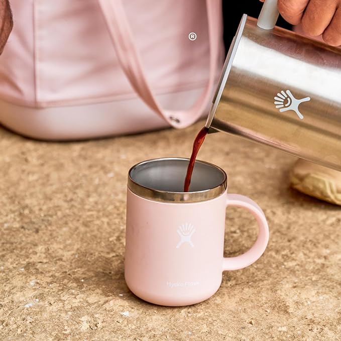 Hydro Flask Coffee Mug – Insulated Stainless Steel, Non Spill, Leak Resistant Travel Mug 12 Oz Trillium Pink