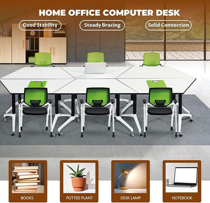 Conference Table,Folding Conference Room Tables with Flip-Top Design,Rolling Seminar Meeting Table with Caster,Mobile Training Tables,Large Seminar Tables for Office,Conference Training Room (6)
