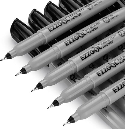 Ultra Fine Permanent Marker, 72 Pack Ultra Fine Point Black Permanent Marker set, Works on Plastic,Wood,Stone,Metal and Glass for Doodling, Marking