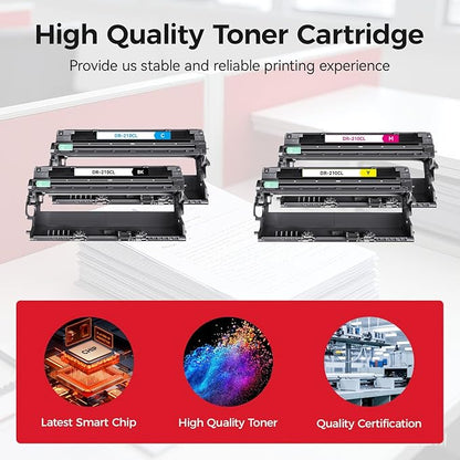 DR210CL Drum Unit (Not Toner) 4-Pack Replacement Compatible for Brother DR-210CL Imaging Drum for MFC-9325CW MFC-9125CN HL-3070CW 3040CN 3045CN 3075CW MFC-9320CW MFC-9120CN 9010CN Color Printer Black