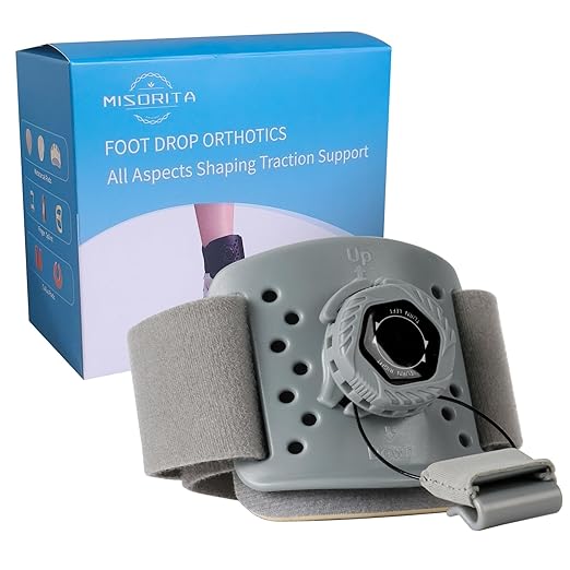 AFO Foot Drop Brace for Walking 2026 Upgraded - Soft Strap with Hard Shell, Reinforced Snap-Fit Lock, Support for Mild Foot Dragging, Tripping, Abnormal Posture,Gray