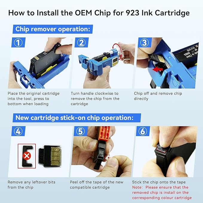TOKYOINK 923 Ink Cartridges Combo Pack Replacement for HP 923 HP923 Ink Cartridge Work for OfficeJet Pro 8120 8122 8122e 8123 8124 8125 8130 8132 8134 8135e 8138e 8139e Printer Without Chip (4 Pack)
